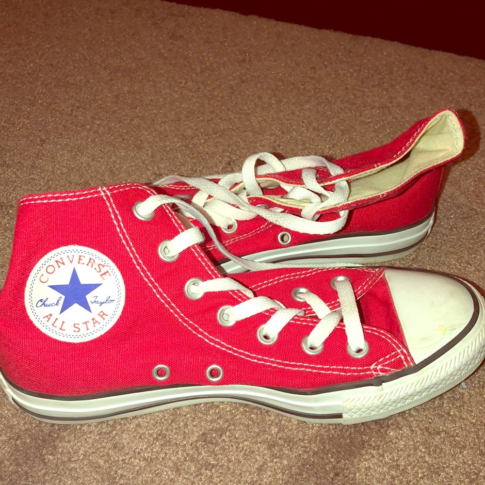 Converse red high tops